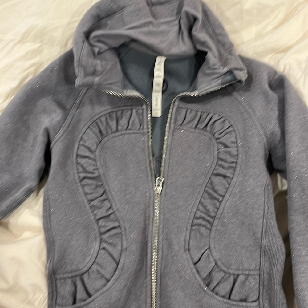 Lululemon Gray Glitter Cuddle Up Jacket